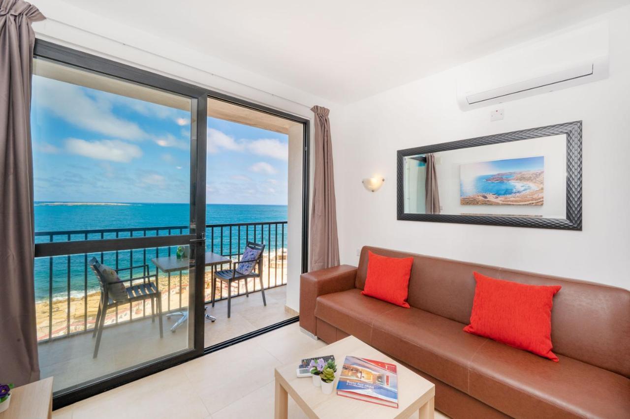Islet Promenade Seafront 1 Bedroom Apartment With Sea View Balcony By Getawaysmalta San Pawl il-Baħar Eksteriør billede
