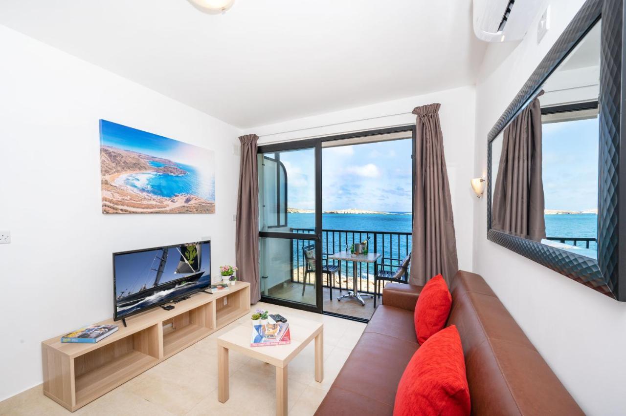 Islet Promenade Seafront 1 Bedroom Apartment With Sea View Balcony By Getawaysmalta San Pawl il-Baħar Eksteriør billede